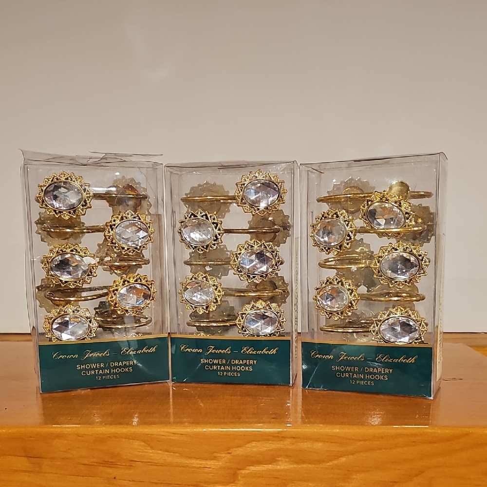 Vintage Chateau Core Sears Gold and Silver Shower Curtain Hooks